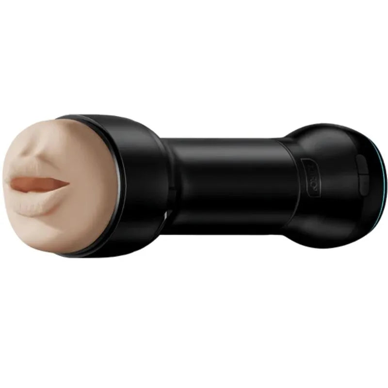 Masturbateur oral noir KIIROO PowerBlow, forme ergonomique, silicone réaliste, technologie d'aspiration avancée.