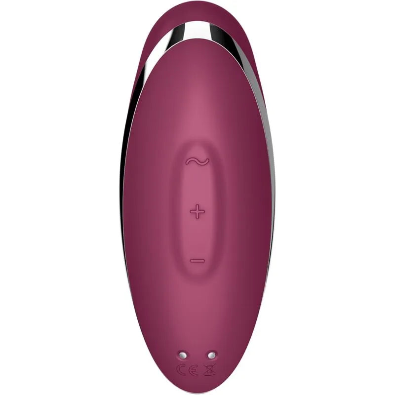 Vibromasseur silicone doux rouge 11 programmes vibrations tapotements étanche rechargeable