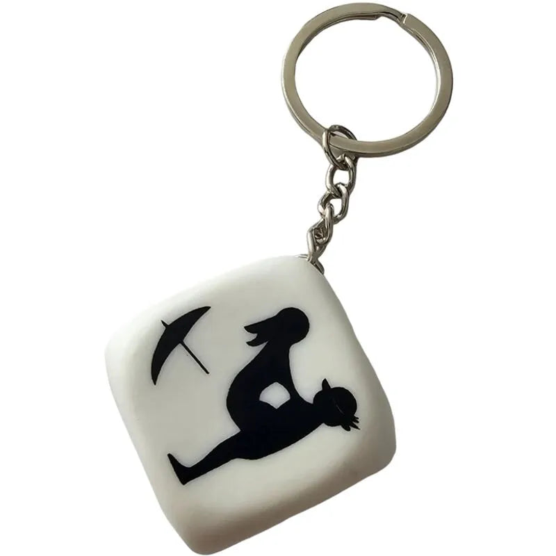 Porte-clés dé blanc 30mm aventure intime couples positions excitantes