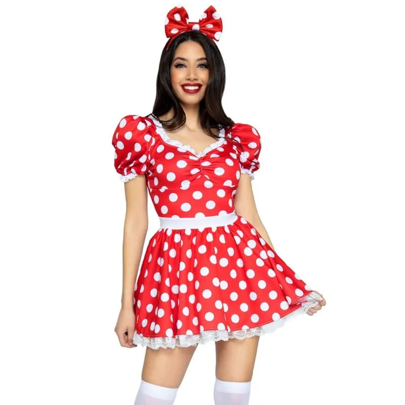 robe rétro à pois rouges et blancs pour soirées thème féminines