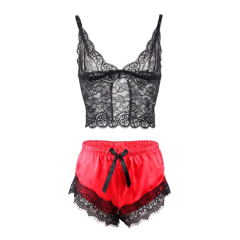 Subblime lingerie sexy femme soie dentelle noir rouge grande taille