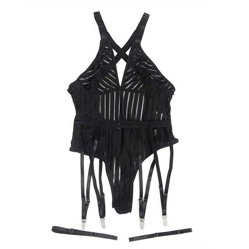 sublime lingerie noire body porte-jarretelles grande taille confort USA