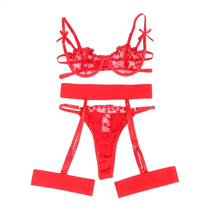 lingerie sexy grande taille rouge imprimés cœur passion élégante confortable matériaux haute qualité supérieure fabriquée EtatsUnis durable