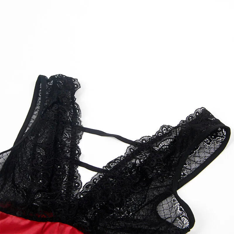 Subblime lingerie sexy haute qualité confort robe bondage dentelle noire grande taille