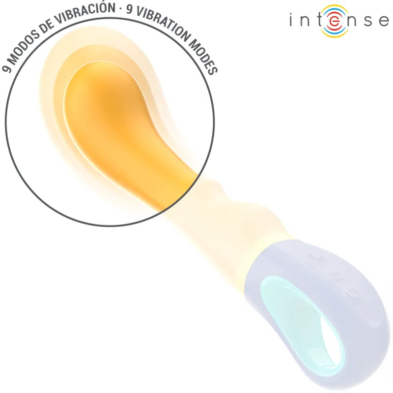 vibromasseur point G ergonomique jaune silicone hypoallergénique vibrations réglables étanche