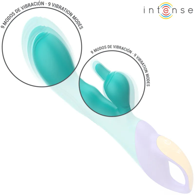 Vibromasseur rabbit bleu stimulation interne externe modes vibration silicone hypoallergénique étanche