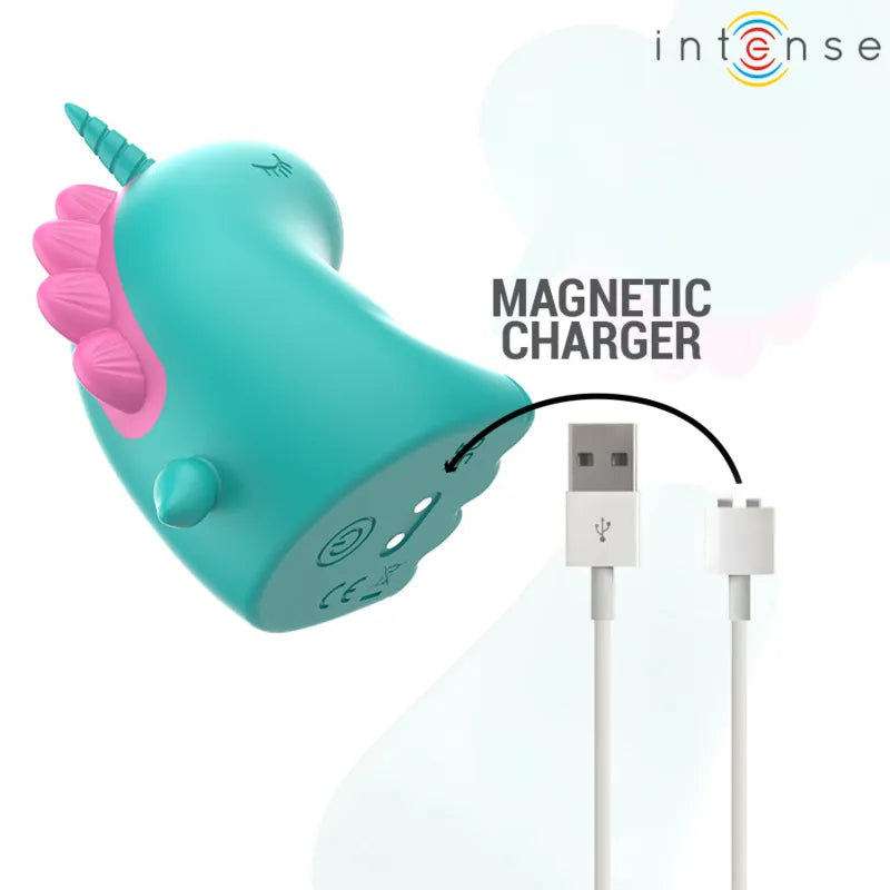stimulateur clitoris licorne vert silicone hypoallergénique vibrations réglables étanche
