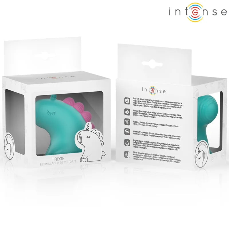 stimulateur clitoris licorne vert silicone hypoallergénique vibrations réglables étanche