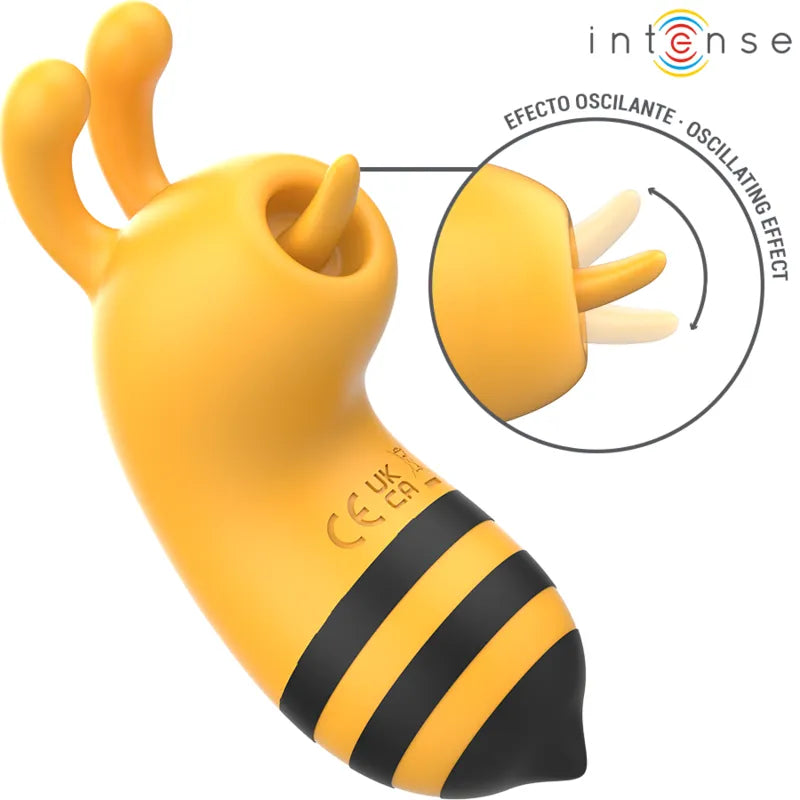 Stimulateur clitoridien abeille jaune modes vibration silicone hypoallergénique rechargeable IPX7