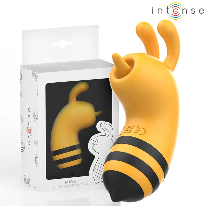 Stimulateur clitoridien abeille jaune modes vibration silicone hypoallergénique rechargeable IPX7