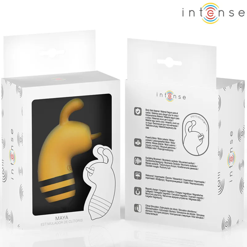 Stimulateur clitoridien abeille jaune modes vibration silicone hypoallergénique rechargeable IPX7