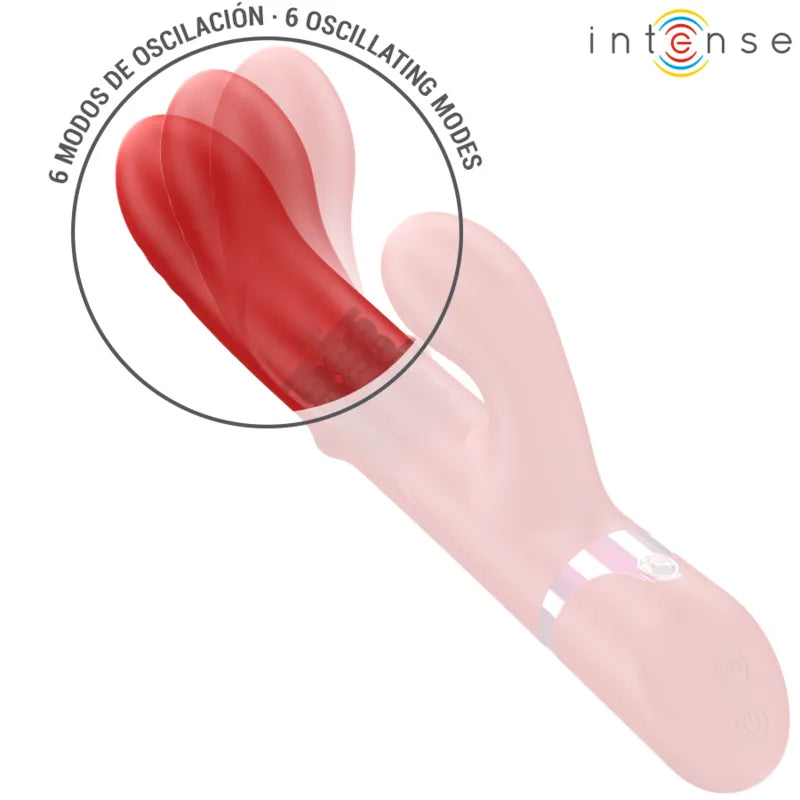 Vibromasseur multifonction silicone médical rotation oscillation stimulation étanche rechargeable rouge