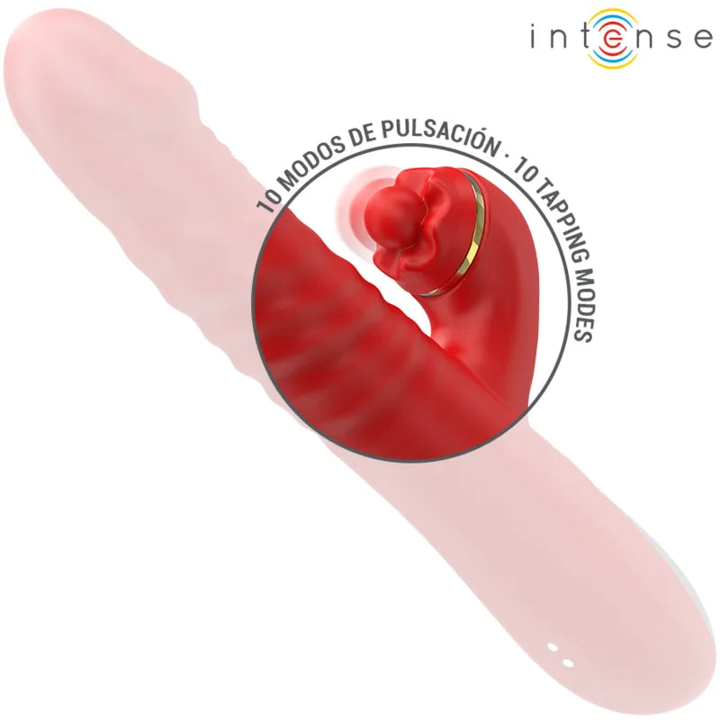 Vibromasseur multifonction silicone médical rouge étanche rechargeable orgasmes intenses