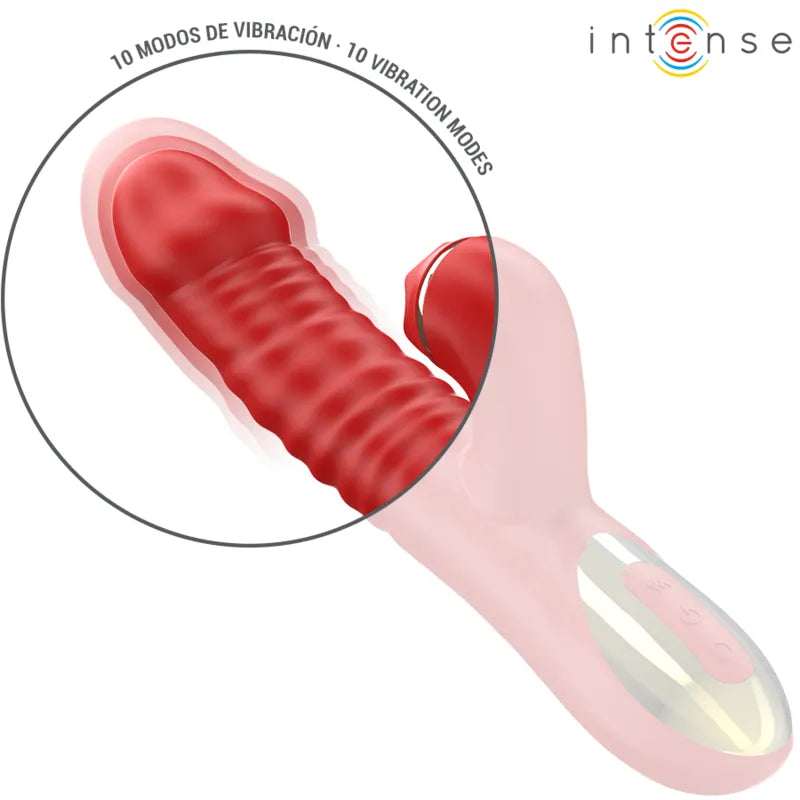 Vibromasseur multifonction silicone médical rouge étanche rechargeable orgasmes intenses