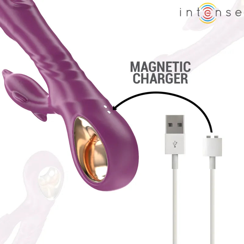Vibrateur multifonction dauphin violet stimulation clitoridienne silicone hypoallergénique waterproof