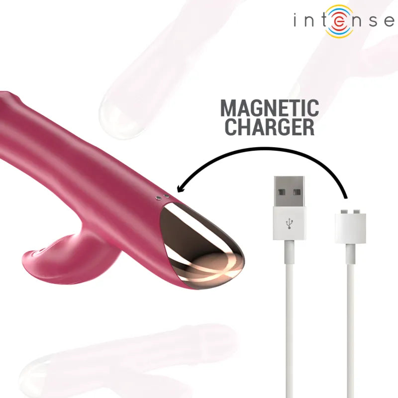 Vibromasseur Silicone Hypoallergénique Puissant Multifonction 3 en 1 Rouge Étanche