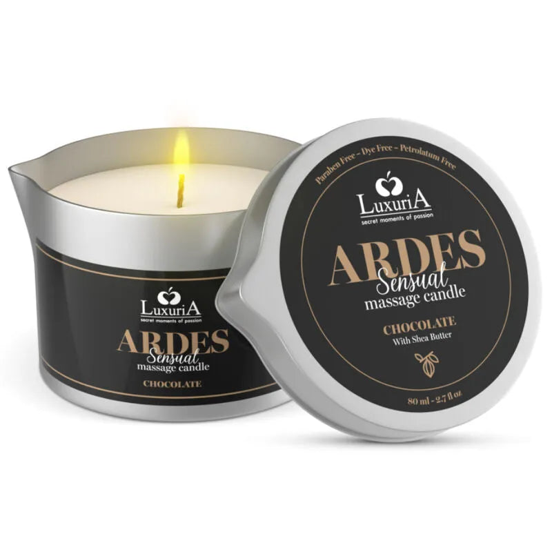 bougie massage luxuria ardes isabella parfumée sensuelle hydratante nourrissante beurre karité vitamines protectrices peaux sensibles relaxante