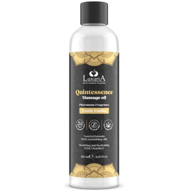Huile Massage Naturelle Vanille Exotique Chanvre Sensuelle Sans Paraffine Hydratante Nourrissante Aromatique Protectrice Apaisante Peaux Sensibles Relaxante Érotique Fluide 150ml