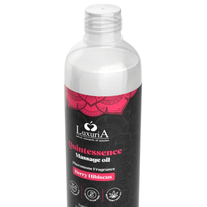 huile massage naturelle sensuelle chanvre hydratation intense peaux sensibles nourrissante apaisante végétale sans paraffine ni colorants arôme baies relaxante sensorielle