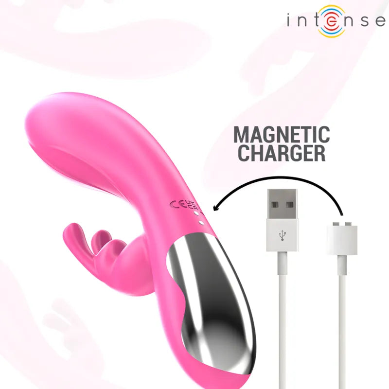 Vibromasseur rabbit rose silicone puissant 10 modes vibrations étanche ergonomique
