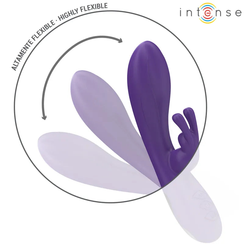 Vibromasseur rabbit violet 10 modes silicone ABS étanche rechargeable RANDALL INTENSE