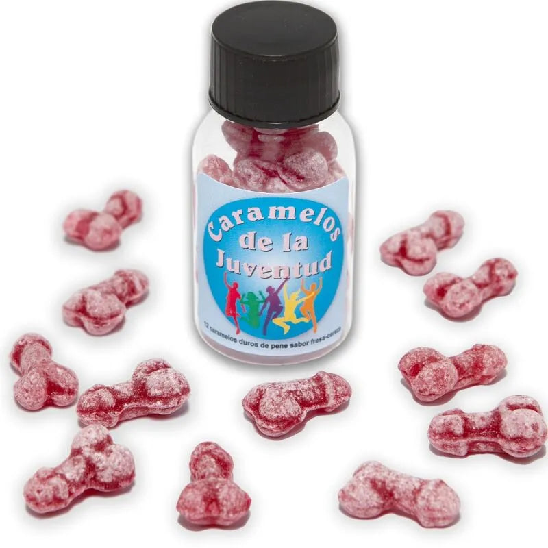 bonbons humour enterrement vie jeune fille garcon forme pénis fraise cerise goût fondante ludique surprise cadeau emballage festif soirée adulte