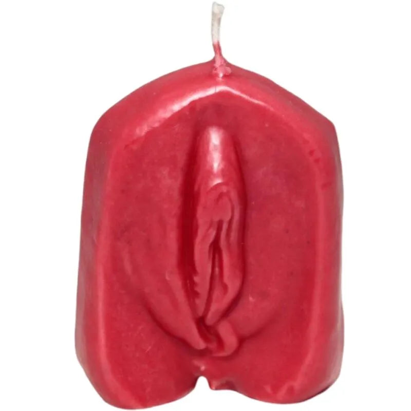 bougie humoristique rouge cire haute qualité forme vagin réaliste audacieuse originale festive evjf décoration table cadeau insolite amusante durable finition