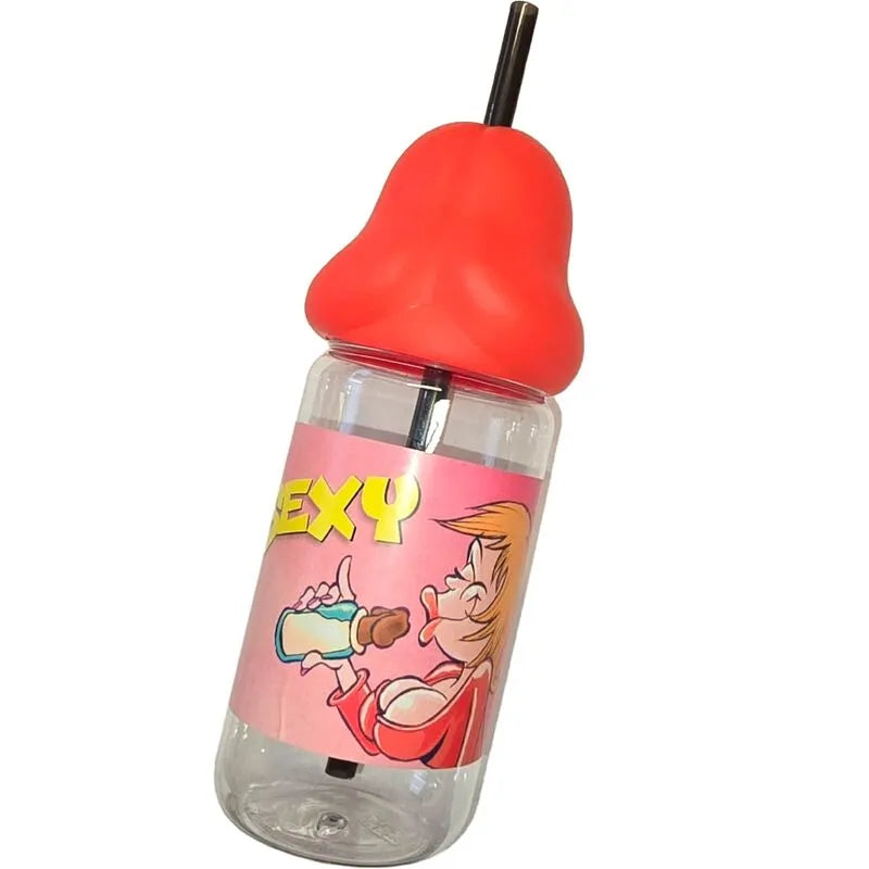 biberon humoristique rouge forme pénis enterrement vie célibataire fête originale drôle ludique accessoire cadeau resistant plastique réutilisable robuste provocant festif