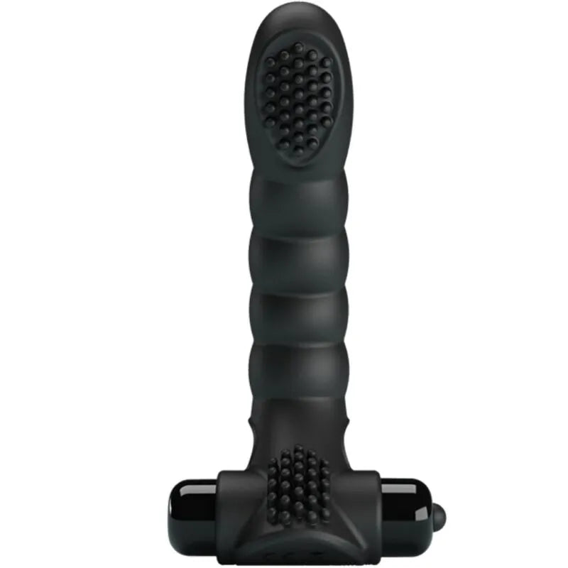 Vibromasseur doigt silicone noir 10 vibrations stimulation intime agile