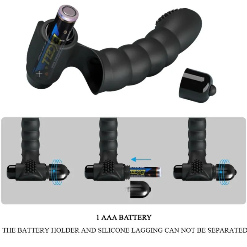 Vibromasseur doigt silicone noir 10 vibrations stimulation intime agile
