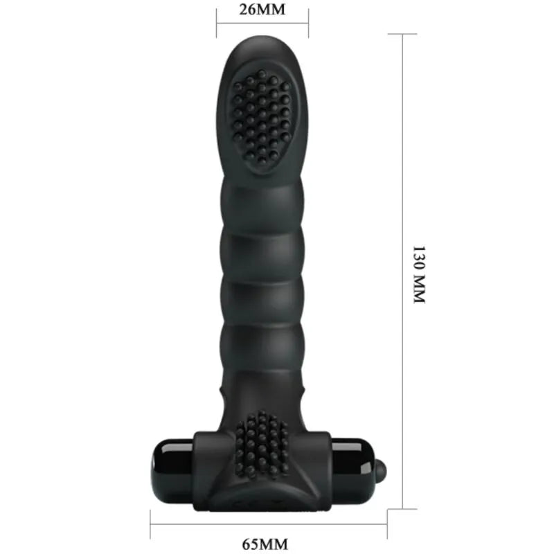 Vibromasseur doigt silicone noir 10 vibrations stimulation intime agile