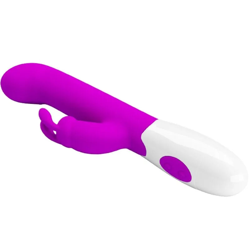 Vibromasseur rabbit silicone violet 30 fonctions clitoris boîte à jouets AAA