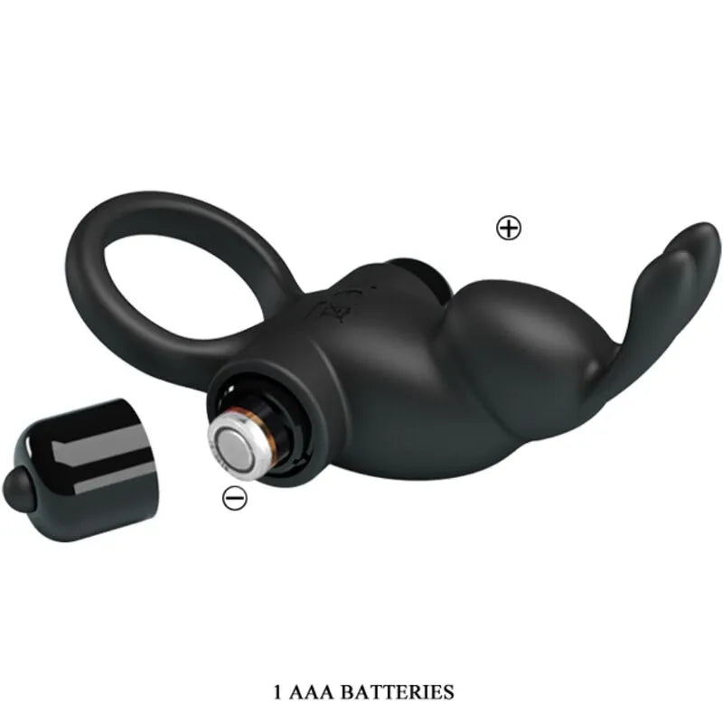 Anneau pénien vibrant noir en silicone, 10 modes, forme ergonomique, stimulation clitoridienne, prolongateur d'érection.