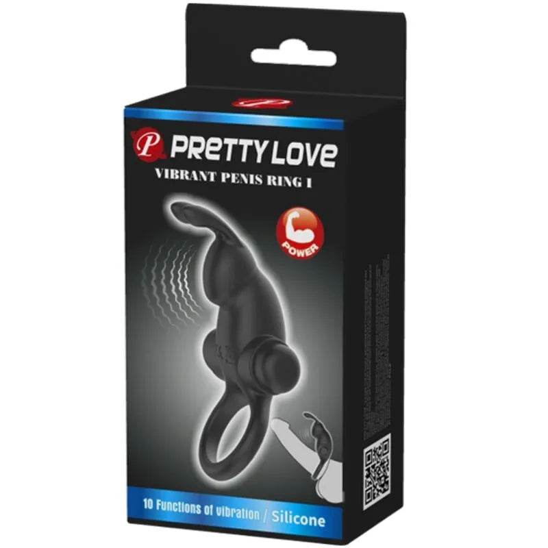 Anneau pénien vibrant noir en silicone, 10 modes, boîte noire, stimulation intense pour couple, prolongateur érection.