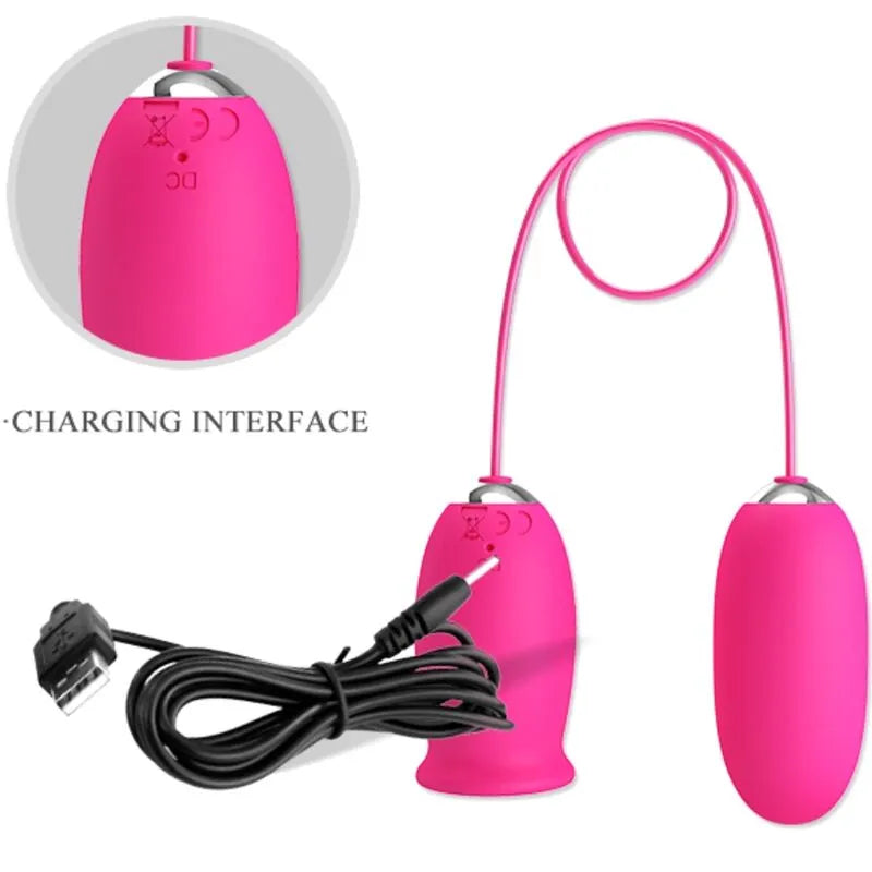 Œuf vibrant silicone rose stimulation clitoris 12 fonctions rechargeable USB