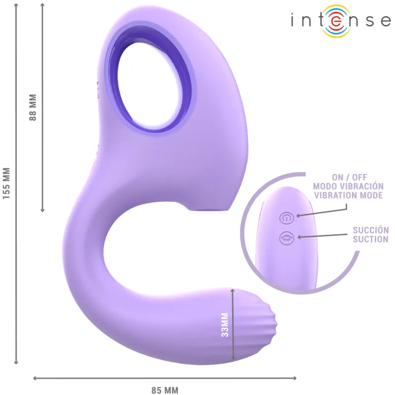 Stimulateur Vibrateur Violet Aspiration Vibration Silicone Étanche Rechargeable