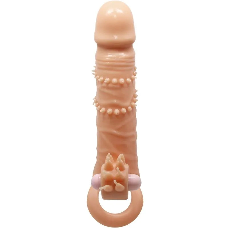 manchon pénis vibrant caoutchouc thermoplastique stimulation clitoris intense érection longue durable étanche boucle billes maintien lisse six point sept pouces