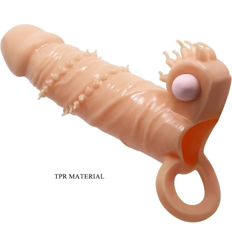 manchon pénis vibrant caoutchouc thermoplastique stimulation clitoris intense érection longue durable étanche boucle billes maintien lisse six point sept pouces