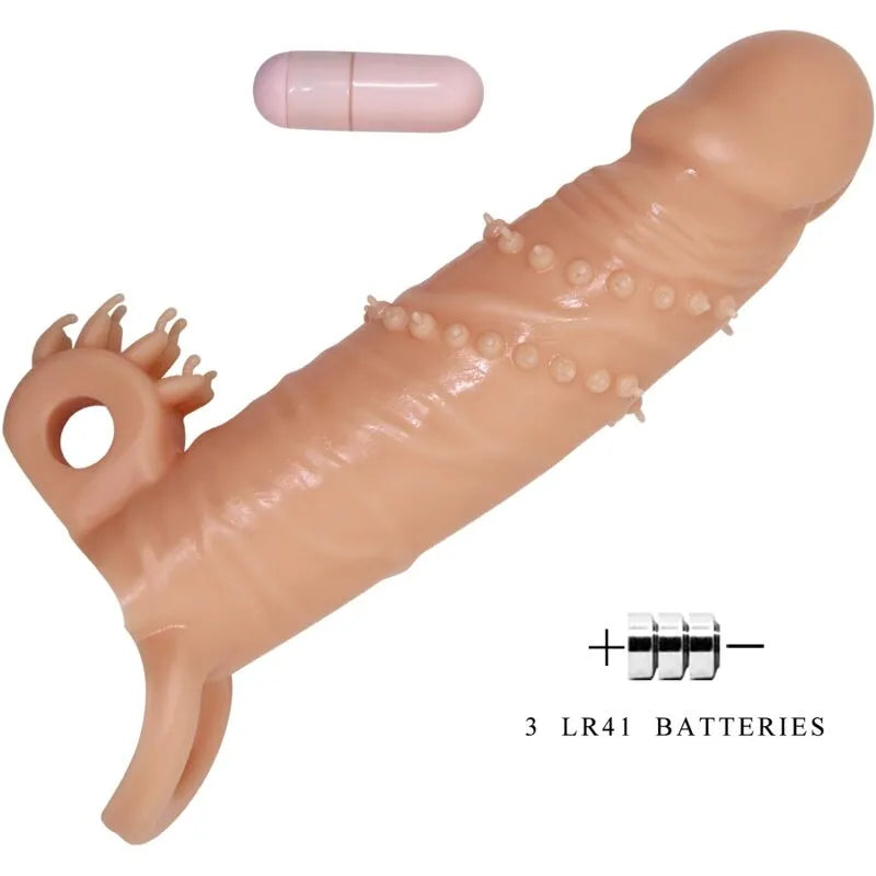 manchon pénis vibrant caoutchouc thermoplastique stimulation clitoris intense érection longue durable étanche boucle billes maintien lisse six point sept pouces