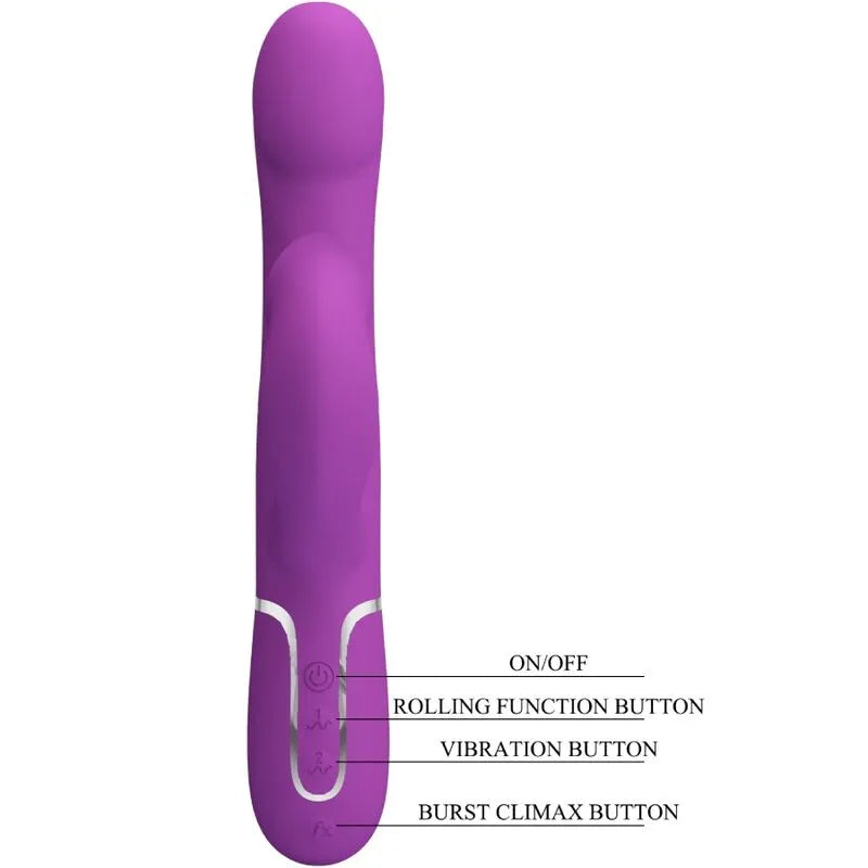 Vibromasseur silicone violet multifonction 7 vibrations orgasme puissant USB magnétique