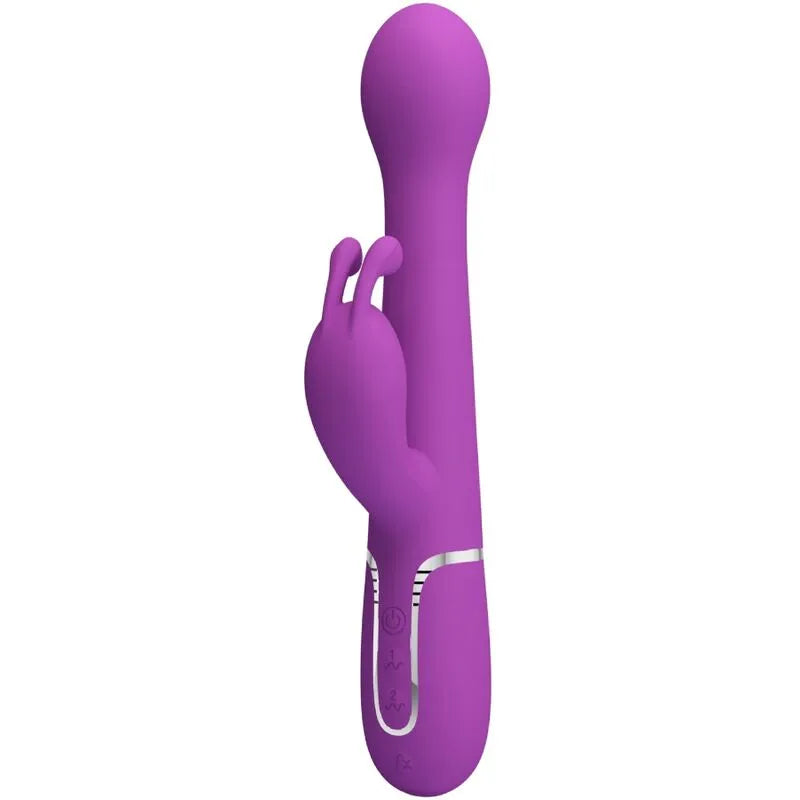 Vibromasseur silicone violet multifonction avec perles massage orgasme mixte