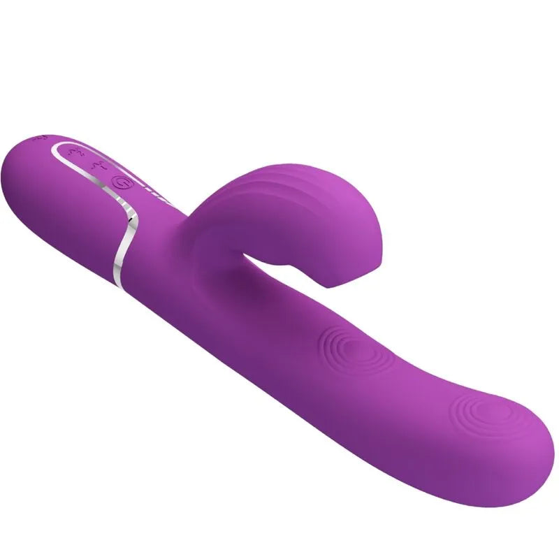 Vibromasseur rabbit multifonction silicone étanche 7 modes USB magnétique