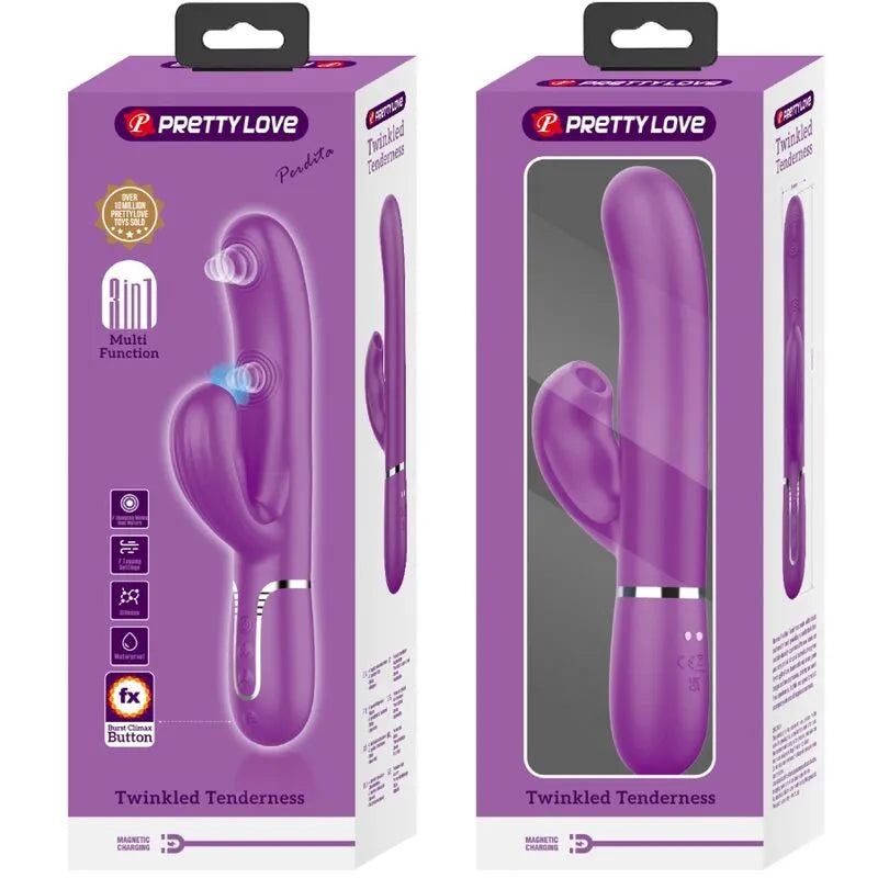 Vibromasseur rabbit multifonction silicone étanche 7 modes USB magnétique