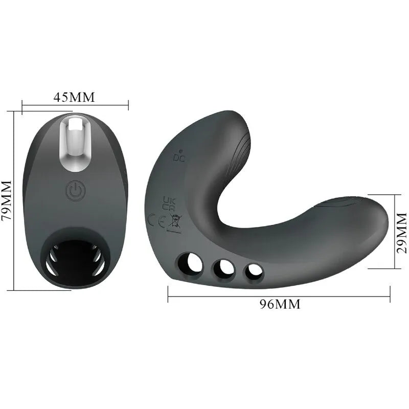 vibromasseur doigt silicone 7 modes vibration rechargeable USB compact voyage noir