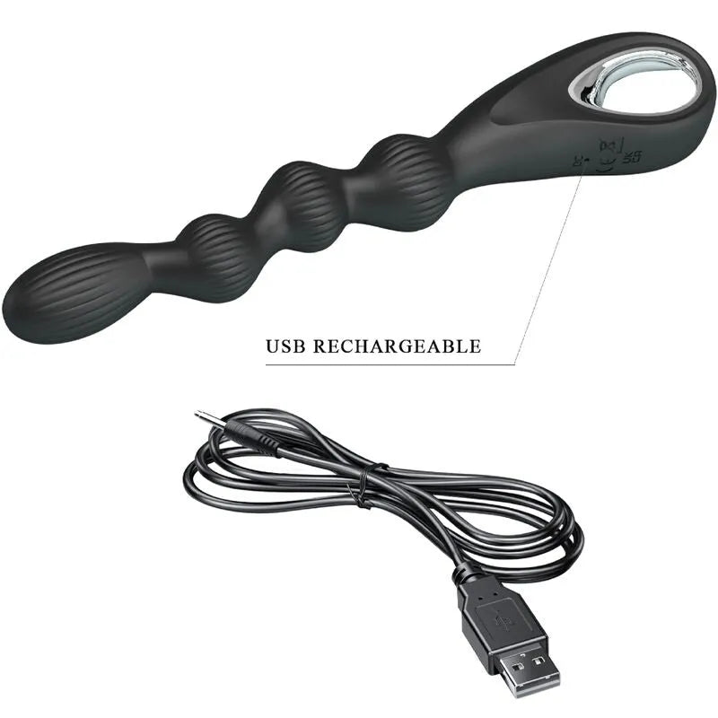 Vibromasseur rechargeable silicone noir 12 fonctions flexible luxe orgasme puissant