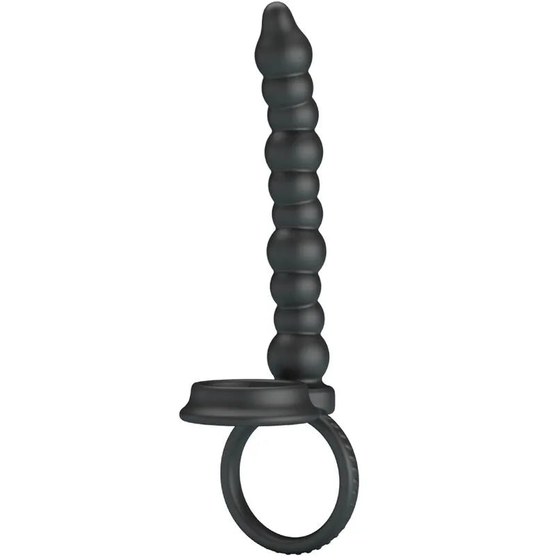 Anneau pénien silicone noir vibrant, double moteurs, 12 modes, ergonomique, stimulation clitoridienne, étanche.