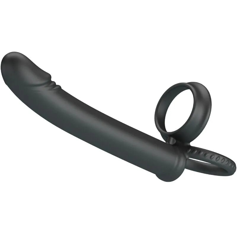 Anneau pénien noir en silicone, ergonomique, avec 12 modes de vibration, pour érection prolongée et plaisir intense.
