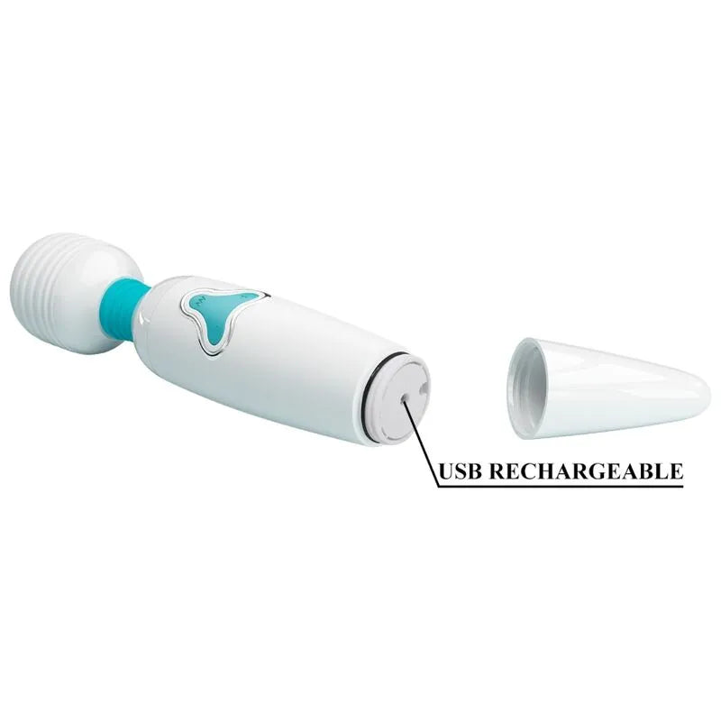 vibrateur massage silicone rechargeable 7 vibrations baguette blanche relaxation érotique