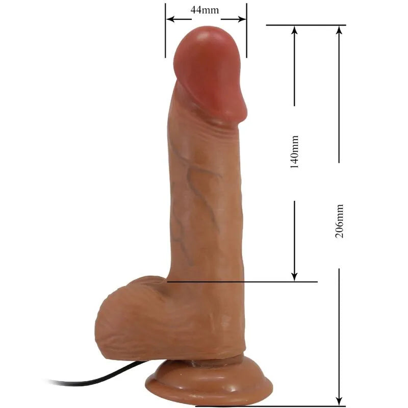 Gode vibrant réaliste incurvé marron 20cm avec ventouse et télécommande, stimulation point G, TPR souple multivitesses.