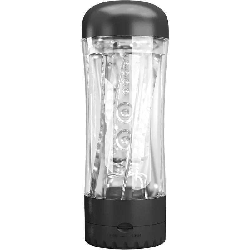 masturbateur homme réaliste TPR noir multivitesses vibrations intenses manchons internes nervurés stimulation puissante doux flexible portable discret hygiénique facile nettoyage